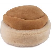 Genuine sheepskin tan colour tudor style hat