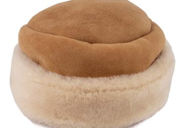 Genuine sheepskin tan colour tudor style hat