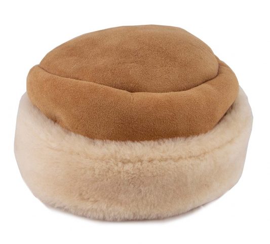 Genuine sheepskin tan colour tudor style hat