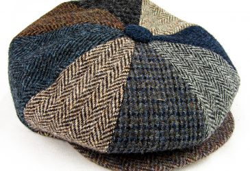 8 piece harris tweed cap with popper