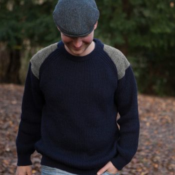 Wool tweed patch jumper