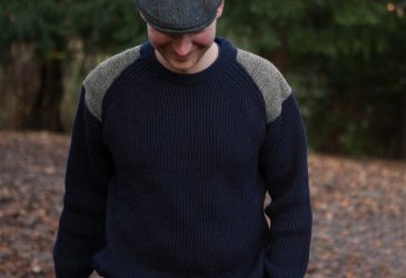 Wool tweed patch jumper