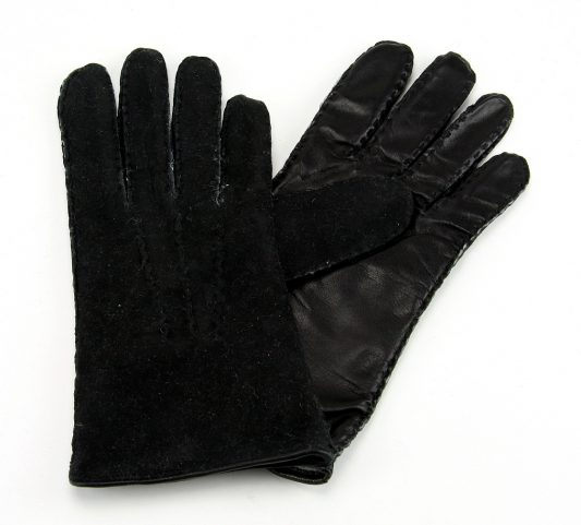 Men's Leather Palm Lambskin Black Gloves