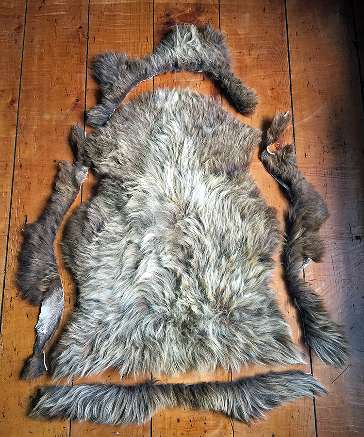 trimmed sheepskin with offcuts
