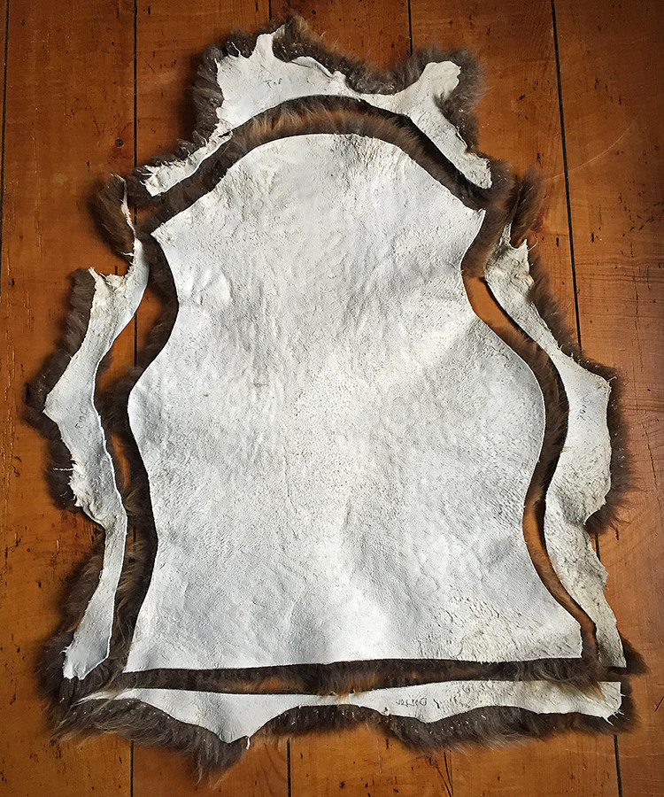 underside of trimmed sheepskin
