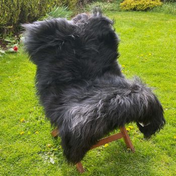 Natural black Icelandic rug on a chair