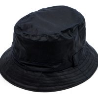 Navy waxed poacher bucket hat main