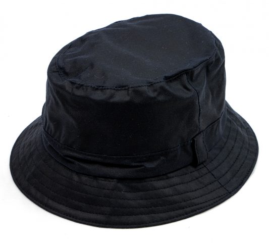 Navy waxed poacher bucket hat main