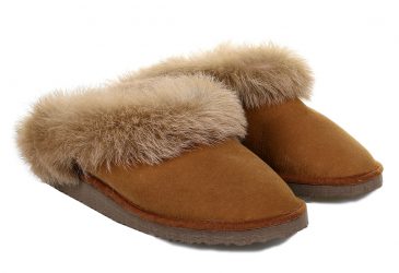 Real Sheepskin Collared Mule with Sole