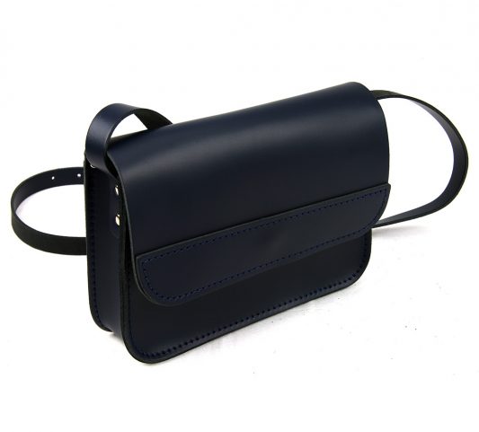 Crossbody Saddle navy Bag Real Leather