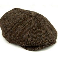 Harris Tweed Peaky Newsboy 8-piece brown Flat Cap
