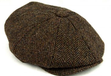 Harris Tweed Peaky Newsboy 8-piece brown Flat Cap