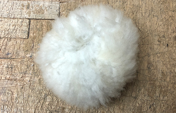 Finished sheepskin bobble