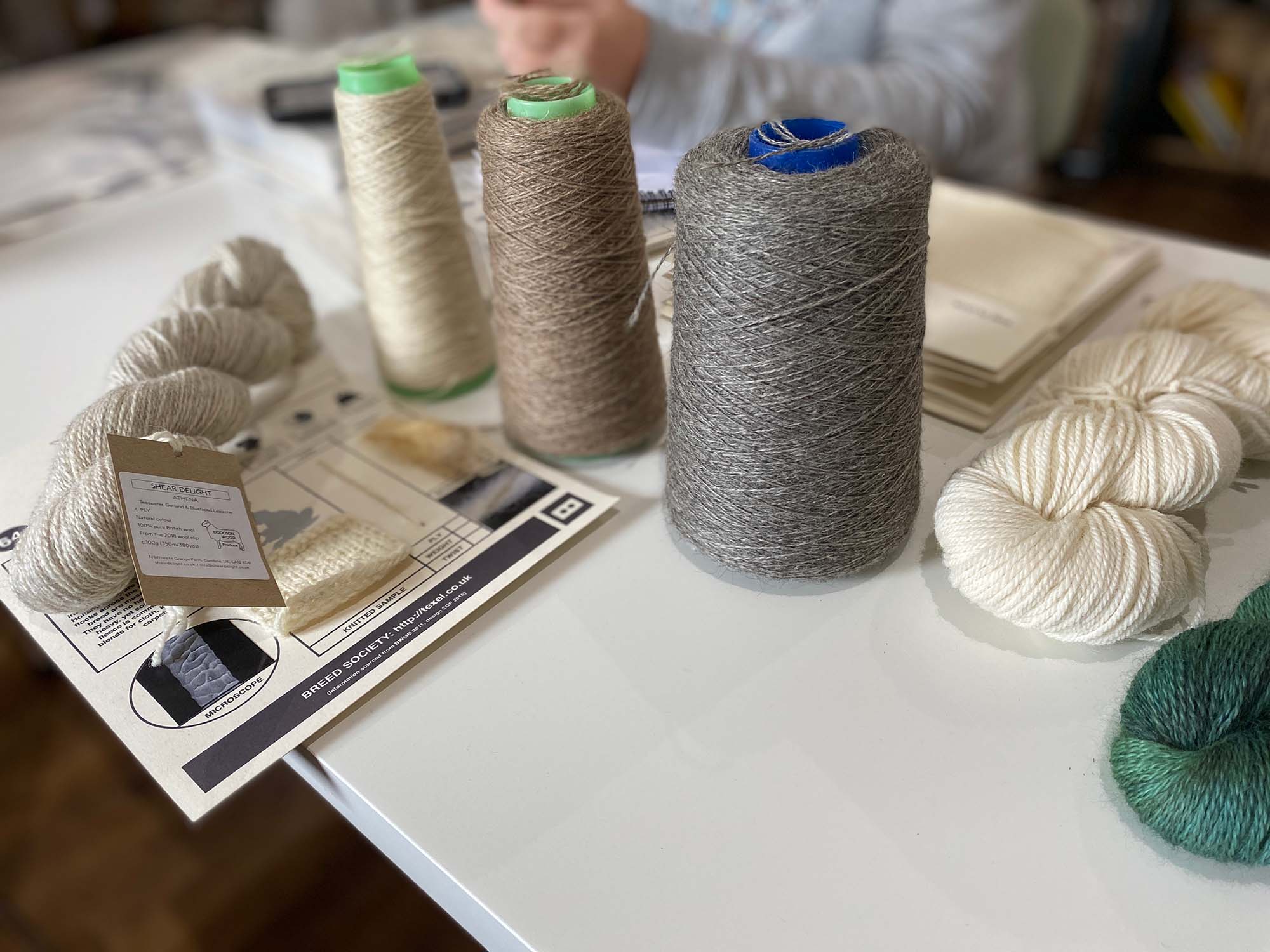 Wool yarn on cones