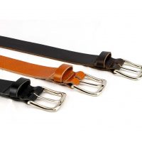 Buckles of wide leather belt